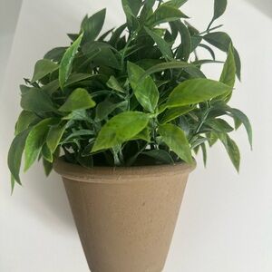 Artificial Green Plant in Brown Pot